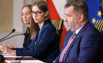 Sekretarz stanu w Ministerstwie Finansów, szef Krajowej Administracji Skarbowej Marcin Łoboda podcza