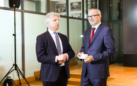 Nz. od lewej: Cezary Kochalski, doradca Prezydenta RP oraz Tomasz Jażdżyński, prezes Gremi Media.