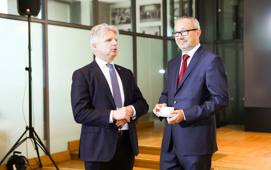 Nz. od lewej: Cezary Kochalski, doradca Prezydenta RP oraz Tomasz Jażdżyński, prezes Gremi Media.