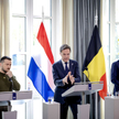 Prezydent Zełenski z premierami Holandii (z lewej) i Belgii
