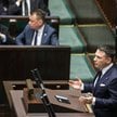 Prezes Prawa i Sprawiedliwości Jarosław Kaczyński (L) oraz przewodniczący KP PiS Mariusz Błaszczak (