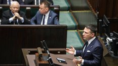 Prezes Prawa i Sprawiedliwości Jarosław Kaczyński (L) oraz przewodniczący KP PiS Mariusz Błaszczak (