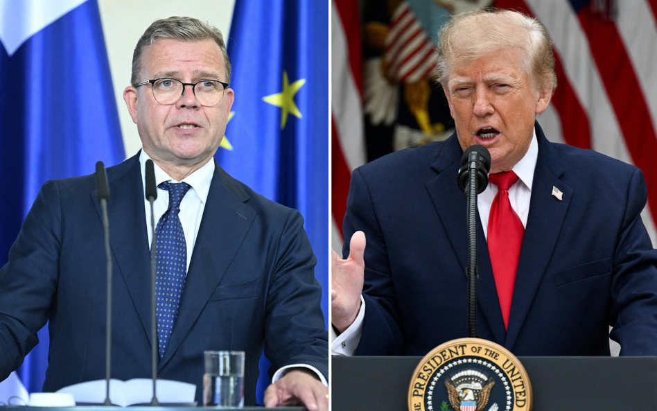 Premier Finlandii Petteri Orpo, prezydent USA Donald Trump
