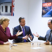 Angela Merkel, David Cameron i Francoise Hollande