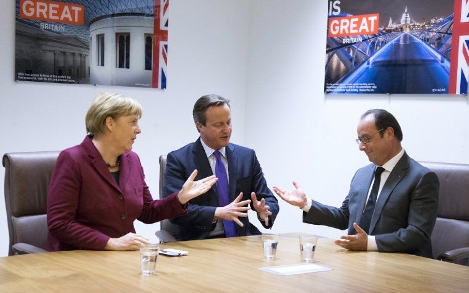 Angela Merkel, David Cameron i Francoise Hollande