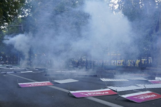 Policja w Madrycie użyła gazu