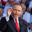 Prezydent RP Karol Nawrocki przemawia podczas uroczystości z okazji rocznicy zaprzysiężenia go na Ur