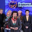 Październik 2011 r. Joanna Szczepkowska przemawia na konferencji komitetu poparcia PO
