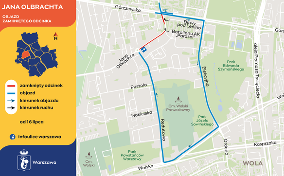 Prace na odcinku od ronda Krygiera do Górczewskiej mają potrwać do końca lipca