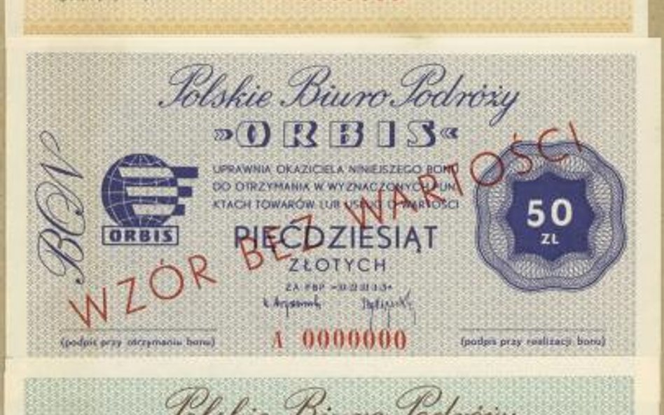 2 tys. zł trzeba zapłacić za wzory bonów towarowych Orbisu z czasów PRL.