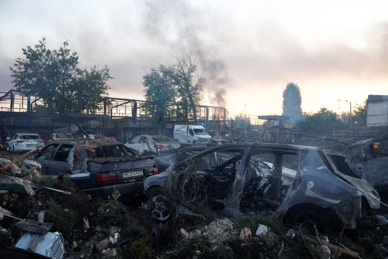 Pojazdy zniszczone w rosyjskim ataku