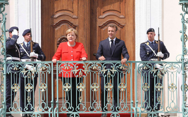 Meseberg 19 czerwca. Kanclerz Angela Merkel i prezydent Emmanuel Macron