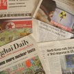 Czołówki gazet informujące o testach nuklearnych przeprwadzonych przez Koreę Północną