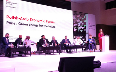Panel „Zielona energia przyszłości” na Polsko-Arabskim Forum Gospodarczym w Dubaju.