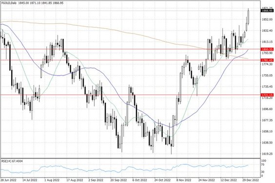 Notowania złota – dane dzienne