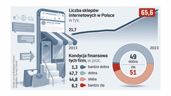 E-sklepy wciąż na fali. W 2023 r. powstało ich niemal 8 tys., a łączna liczba zbliża się do 66 tys. 