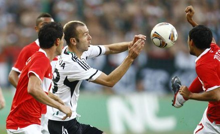 Mecz Legia Warszawa - Spartak Moskwa. Na zdjęciu Danijel Liuboja i Aleksander Zotow
