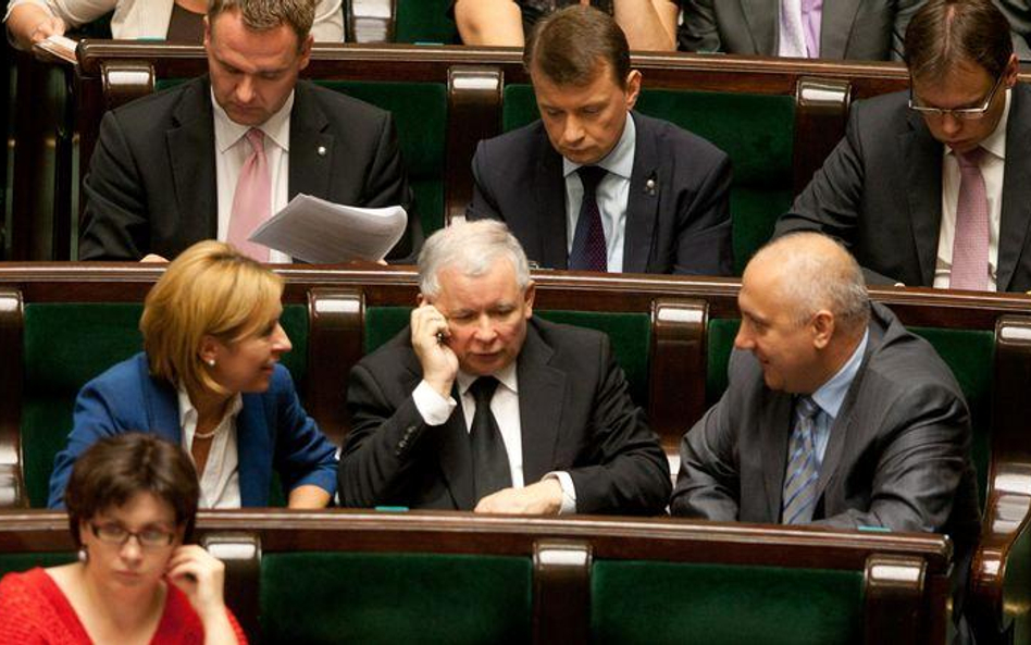 Jarosław Kaczyński podczas dzisiejszego posiedzenia Sejmu