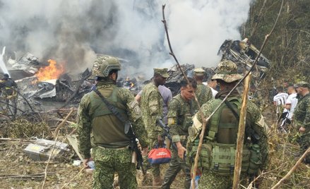 Miejsce katastrofy samolotu wojskowego w Kolumbii