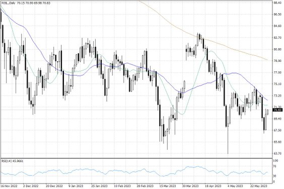 Notowania ropy naftowej WTI – dane dzienne
