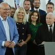 Prezes Prawa i Sprawiedliwości Jarosław Kaczyński oraz nowy członek KP PiS Sławomir Skwarek