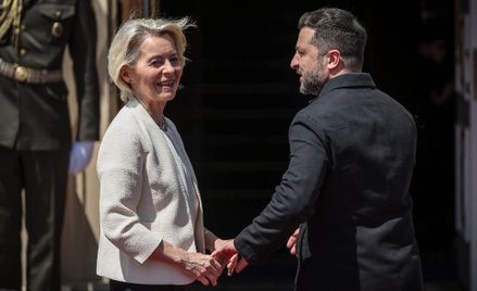 Ursula von der Leyen i Wołodymyr Zełenski