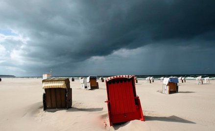Niemcy, Rostock. Plaża przed burzą