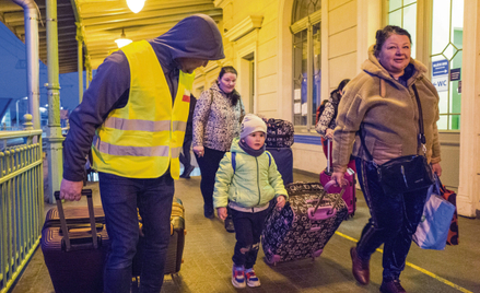 Uchodźcy na dworcu kolejowym PKP, Przemyśl, 27 marca 2022 r.