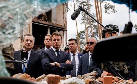 Europejscy przywódcy w Kijowie. Macron: Przybyliśmy ze wsparciem dla Ukrainy