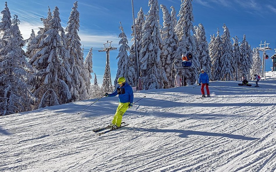 Jedna z tras do jazdy na nartach i snowboardzie na Jaworzynie Krynickiej