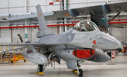 Samolot F-16 w bazie w Belgii, którą pod koniec maja odwiedził prezydent Ukrainy Wołodymyr Zełenski