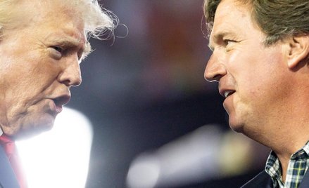 Donald Trump i Tucker Carlson, zdjęcie archiwalne z lipca 2024 r.