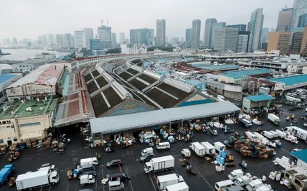 Legandarny targ rybny Tsukiji w Tokio