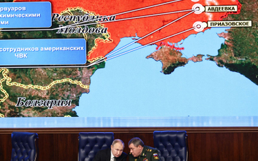 Prezydent Rosji Władimir Putin i szef Sztabu Generalnego Sił Zbrojnych Rosji Walerij Gierasimow prze