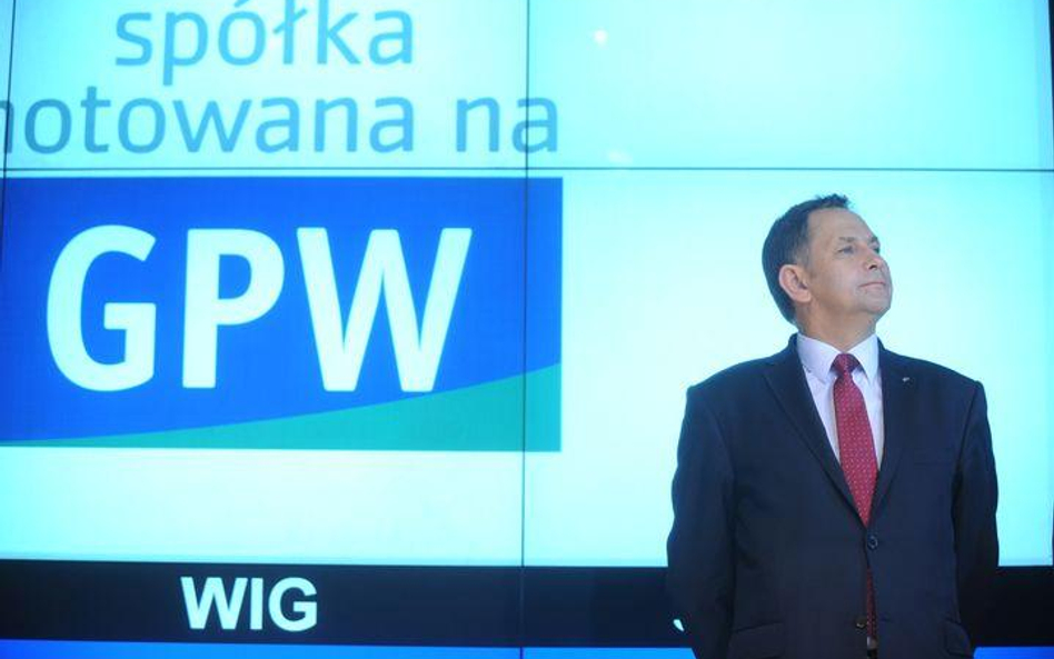 Dariusz Lubera, prezes zarządu Tauron Polska Energia podczas debiutu spółki na GPW