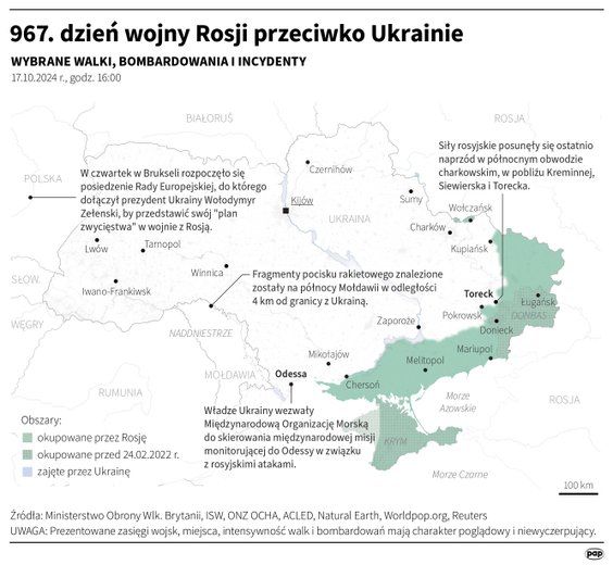 Tak wyglądała sytuacja na froncie w 967 dniu wojny Rosji z Ukrainą