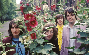George Harrison, John Lennon, Ringo Starr i Paul McCartney podczas jednej z ostatnich sesji zdjęciow