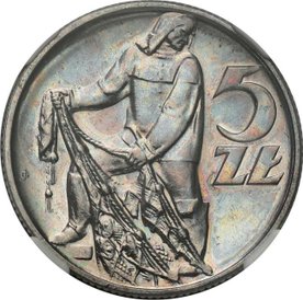 Za 2,2 tys. zł sprzedano obiegowe 5 zł z 1958 roku.