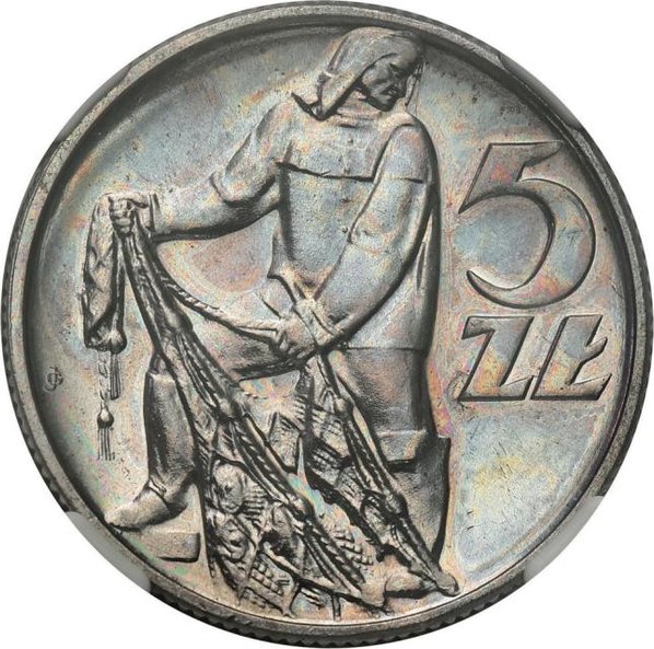 Za 2,2 tys. zł sprzedano obiegowe 5 zł z 1958 roku.