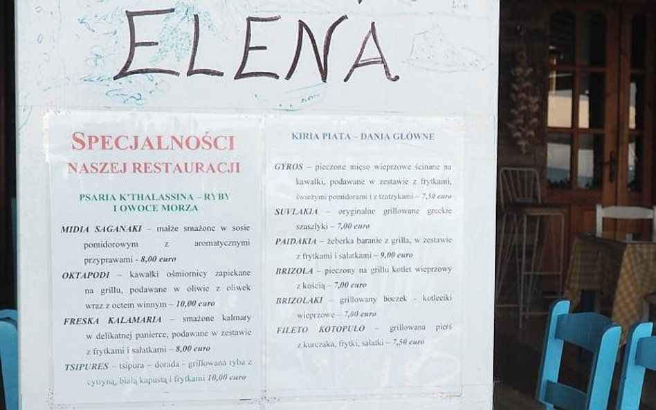 Pani Magda z tawerny Elena zadbała o dobrą informację, co można zjeść w jej lokalu