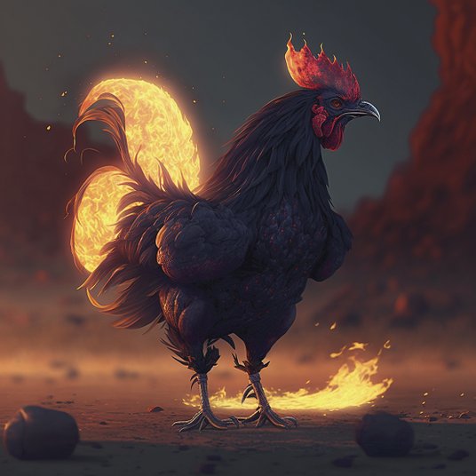 Jedno z wyobrażeń Aitvarasa, bytu mitycznego, który mógł przybierać postać ognistego koguta, węża lu