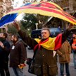 Protest przeciwników niepodległej Katalonii w centrum Barcelony.