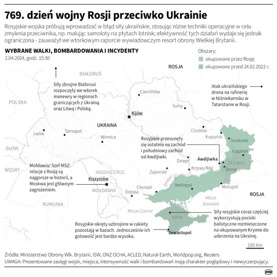 Tak wyglądała sytuacja na froncie w 769 dniu wojny