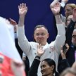 Paryż 2024. Prezydent Andrzej Duda na trybunach podczas meczu siatkarzy Polska-Egipt, 27 lipca