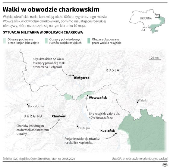 W obwodzie charkowskim trwają walki o Wołczańsk