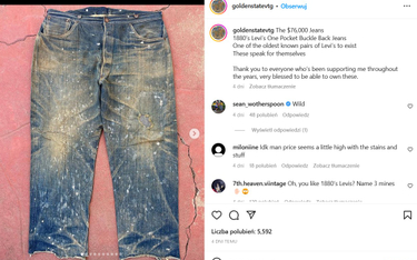 Bardzo stare jeansy Levi's sprzedane na aukcji za ponad 400 tys. złotych