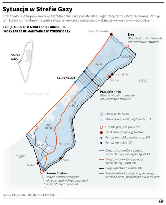 Zasięg izraelskiej operacji w Strefie Gazy