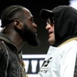 Deontay Wilder (z lewej) i Tyson Fury. Zwyczajowa komedia w trakcie konferencji prasowej