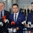 Członkowie komisji weryfikacyjnej Jan Mosiński, Patryk Jaki i Sebastian Kaleta