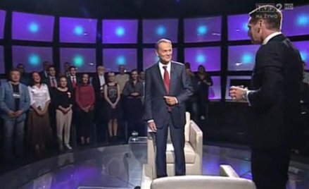 Donald Tusk i Tomasz Lis we wczorajszym programie